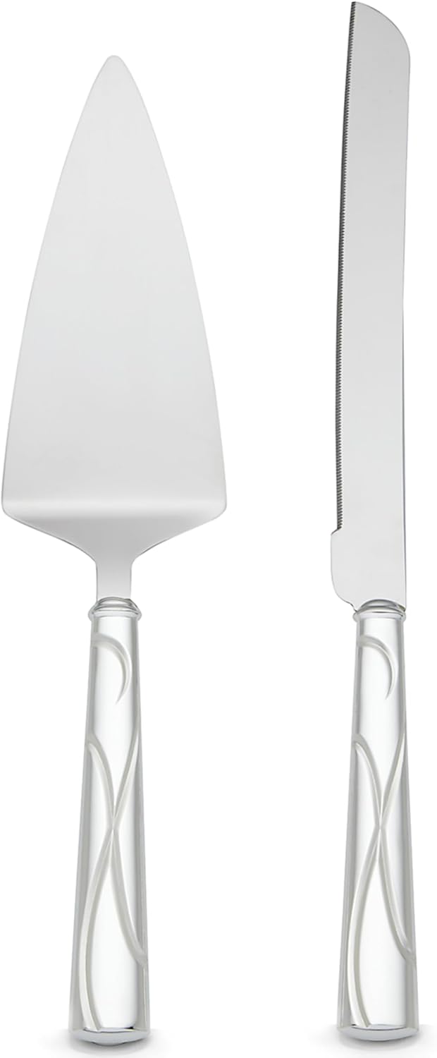 Lenox Adorn Silverware Cake Knife & Server Dessert Set, 2-Piece, Flatware