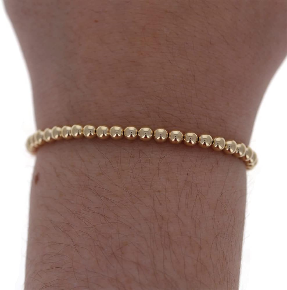 4mm Gold Filled Round Beads, 50 Pieces, Medium Hole Size, Seamless Gold Beads