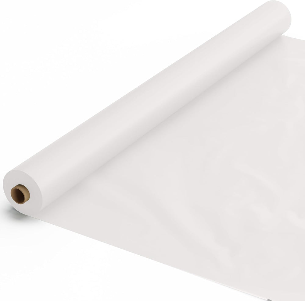 Exquisite Basic White Plastic Table Cover Roll 40" x 300'