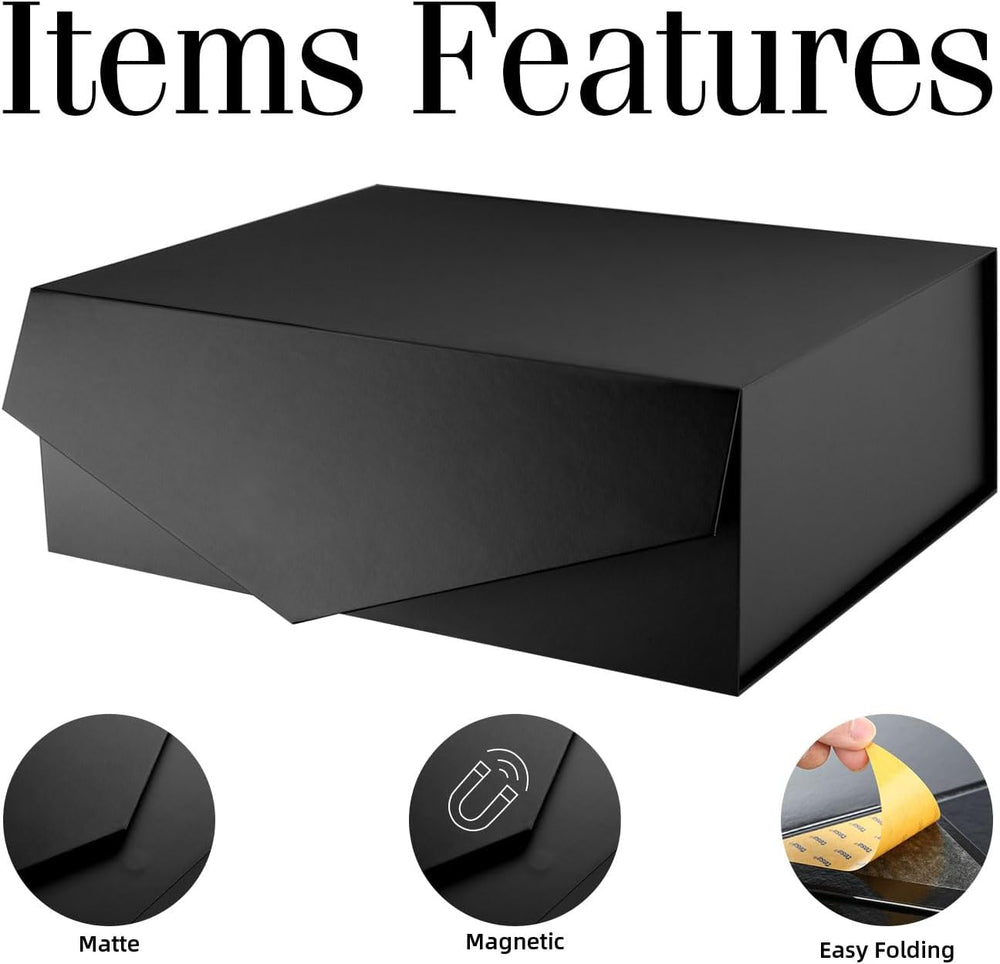 Extra Large Gift Box with Lid 19.2x15.8x7 Inches (Matte Black)