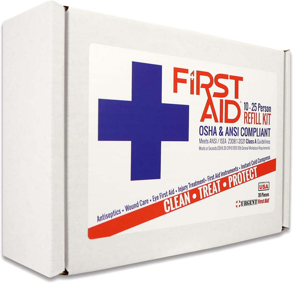 OSHA & ANSI 2021 Class A Refill Kit, 25 Person, 78 Pieces, First Aid Refill