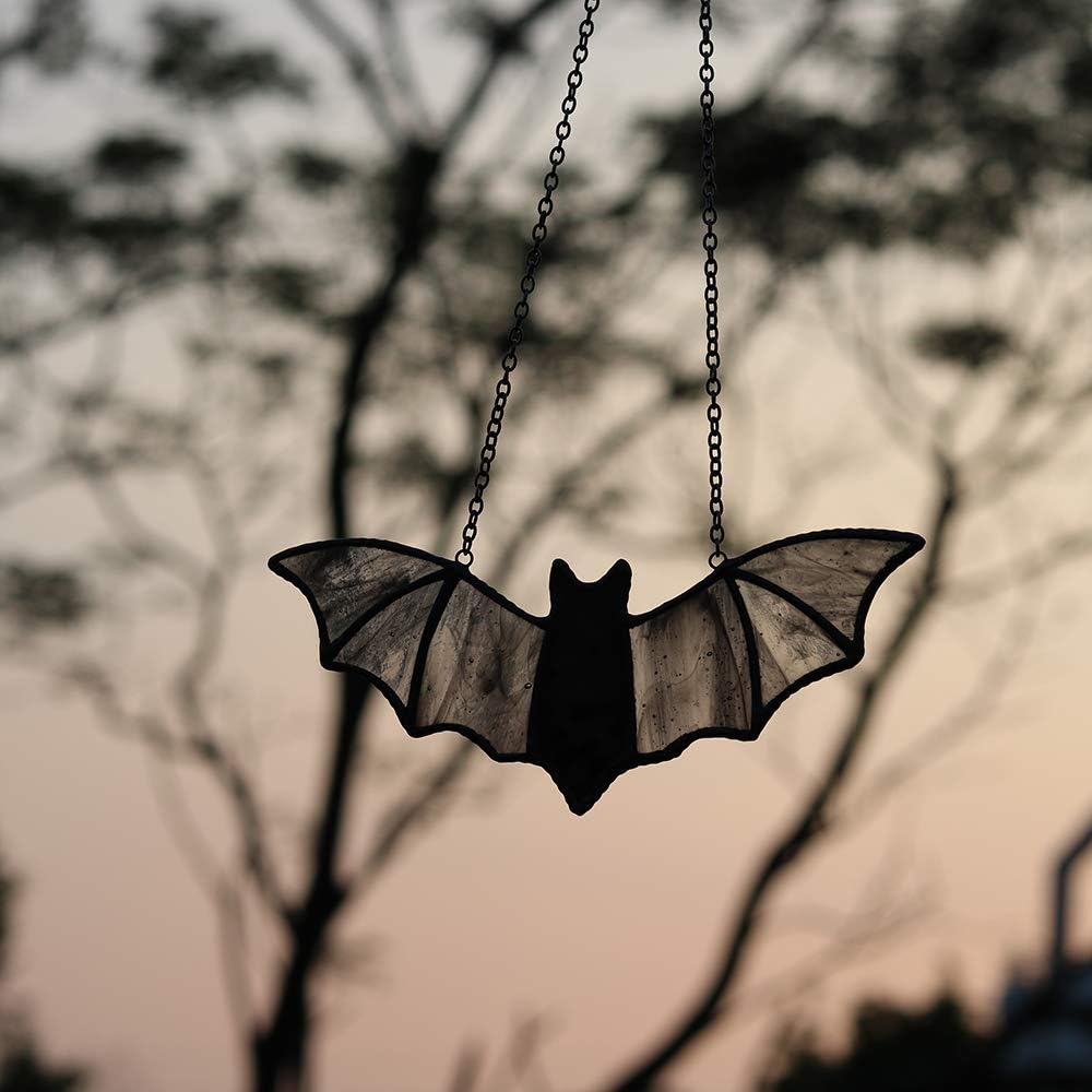 Bat Stained Glass Suncatcher for Window Hanging,Bat