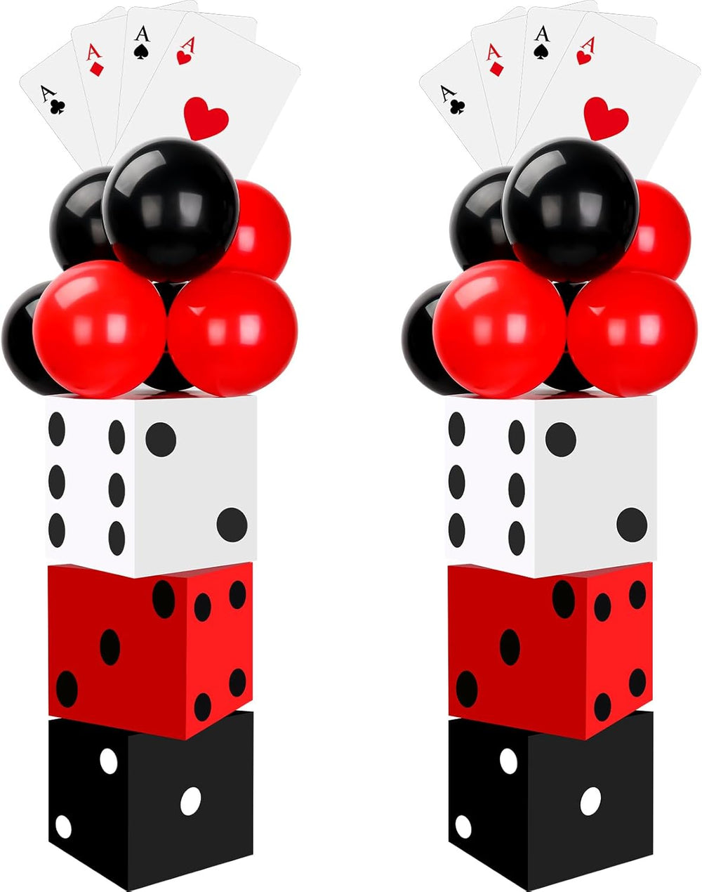 Hollowfly 54 Pcs Casino Party Decorations Dice Poker Game Night, Classic