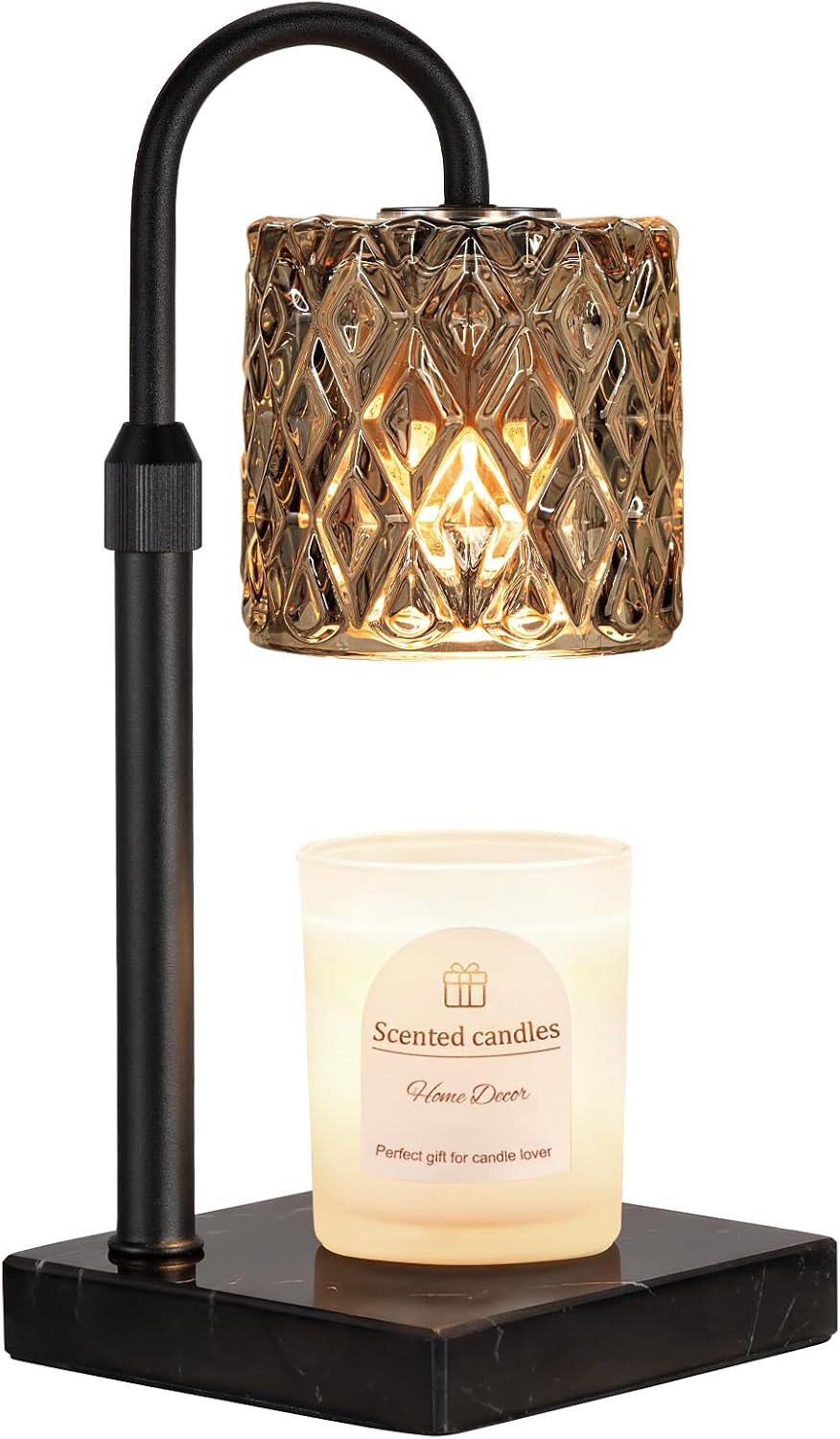 Black Marble Candle Warmer Lamp with Timer,Wax Melt Warmer Kitchen Decor