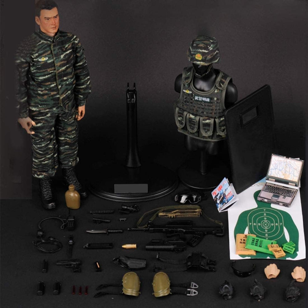 1/6 Soldier Action Figure Model, Army Police Soldier Model Set