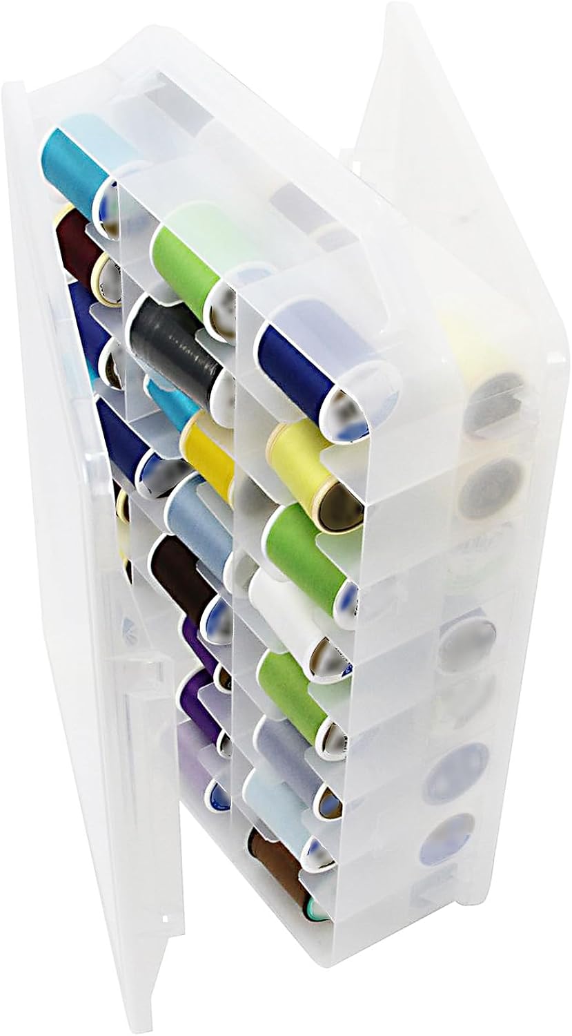 2 PCS 46 Grids Sewing Organizer, Clear Compartment Thread Box Storage, Small ...