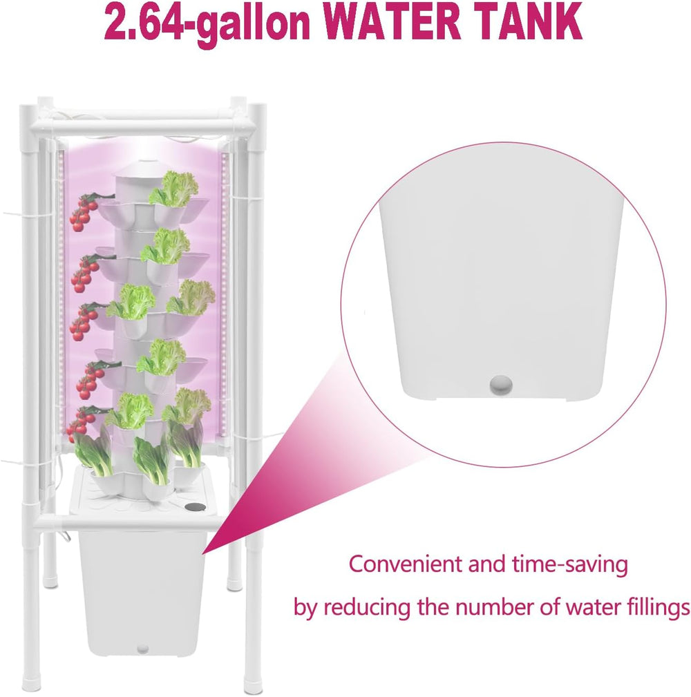 30-Plant Hydroponics Tower Vertical Growing System Kit, Indoor Garden Planter...