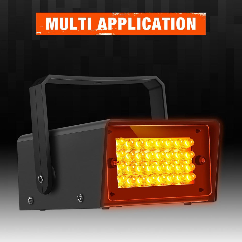 Treela 4 Pack Strobe Party Light Small Bright LED Outdoor, Orange, 32 LED