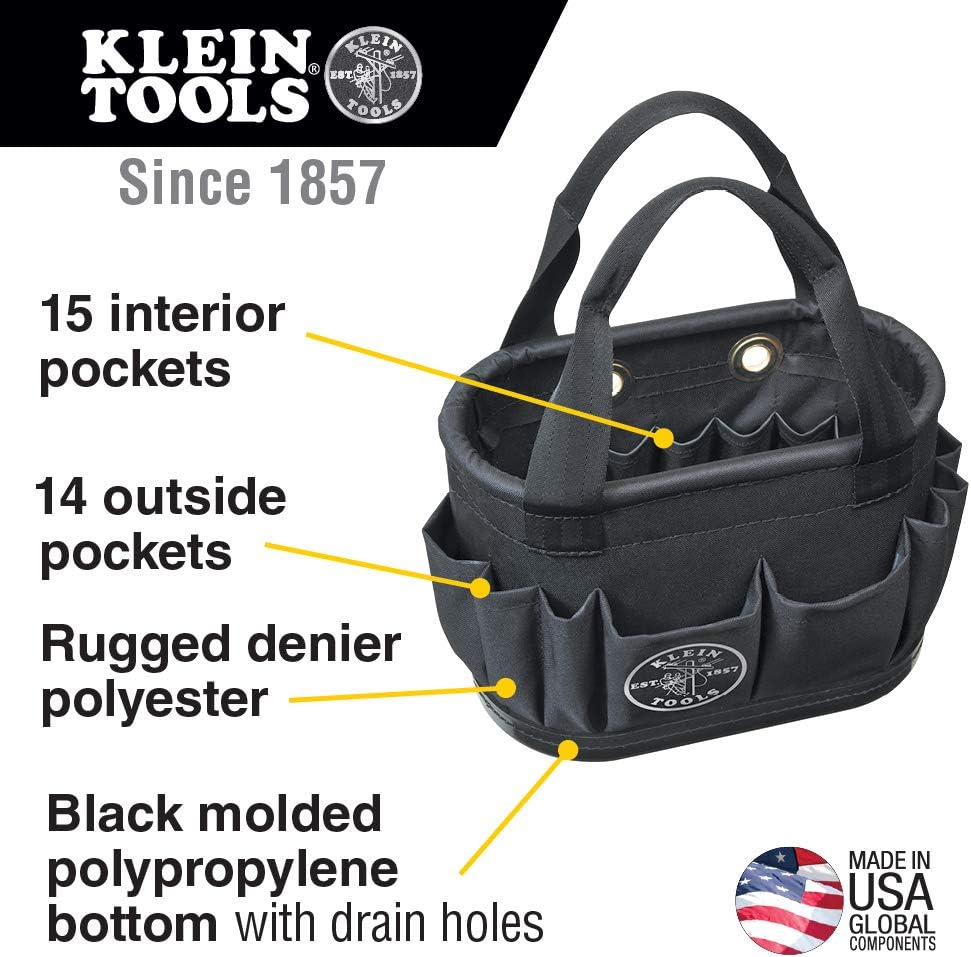 Klein Tools 5144BHB14OS Hard-Body Bucket, 29 Pockets