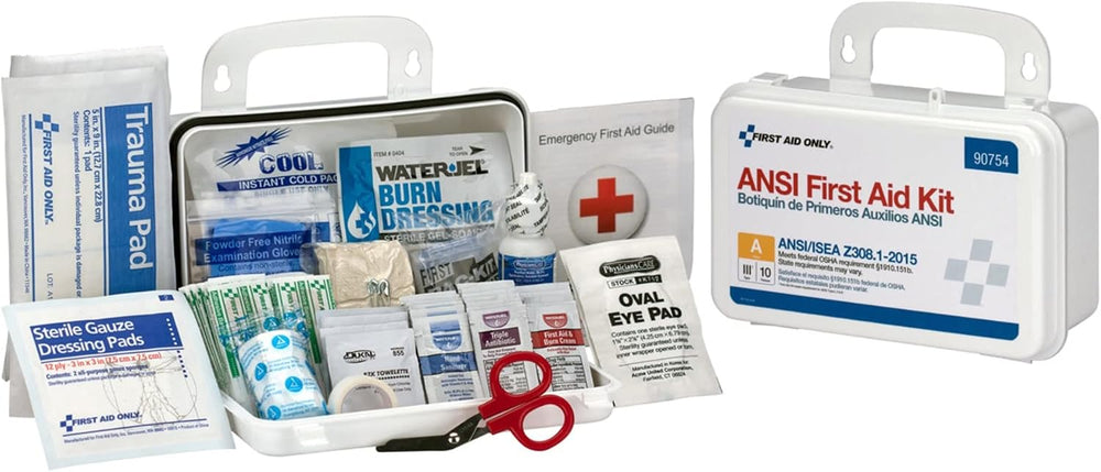 First Aid Only 90754 Bulk ANSI A 10-Person Emergency First Aid Kit for Home, ...