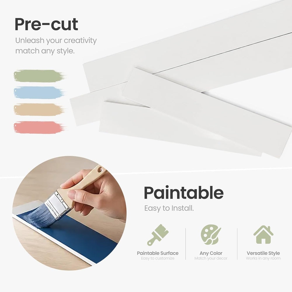 Board and Batten Wall Panel Kit, Paintable Wainscoting Panels