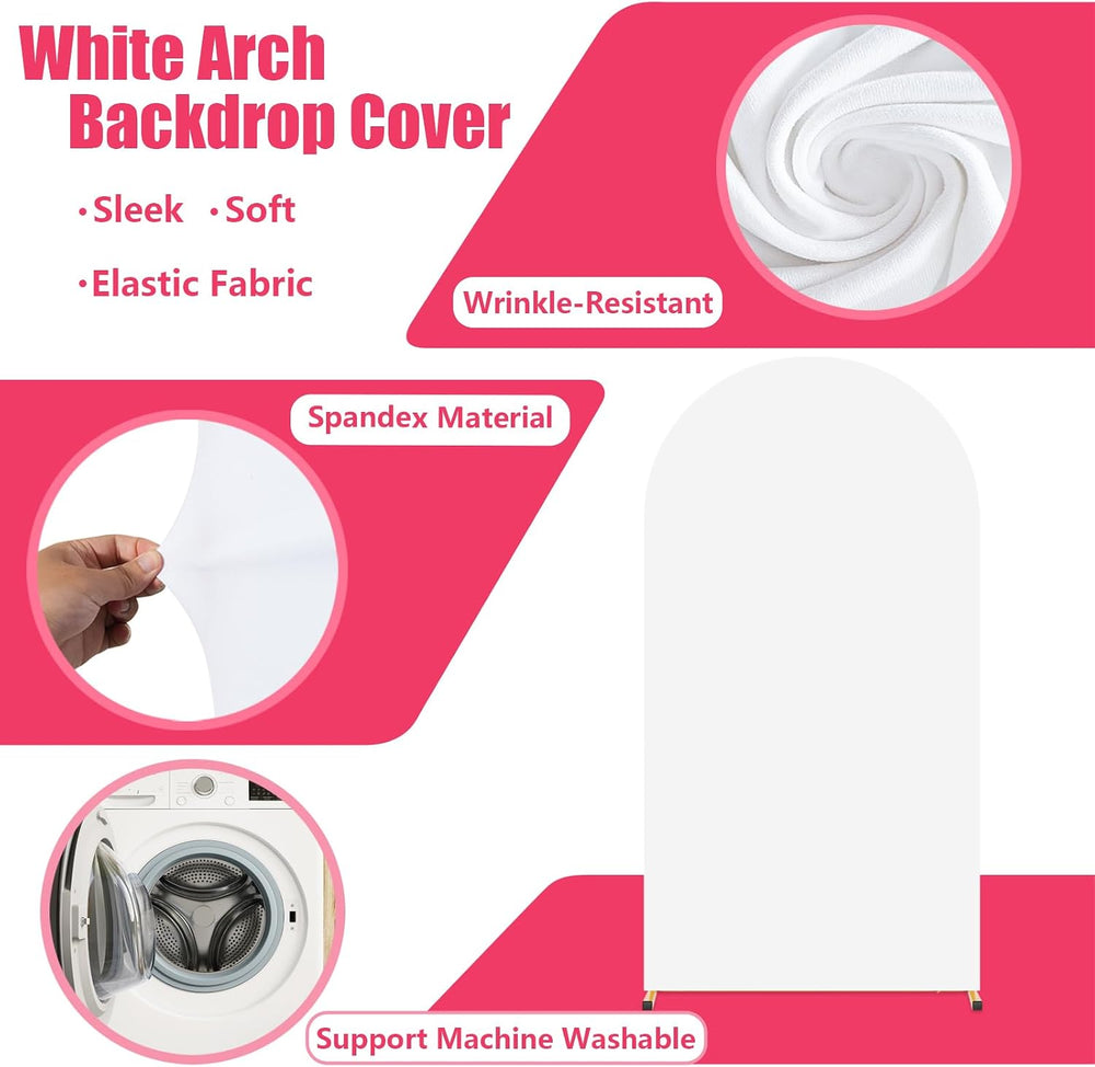 6FT Arch Backdrop Stand and White Cover Set,Balloon Arch Stand
