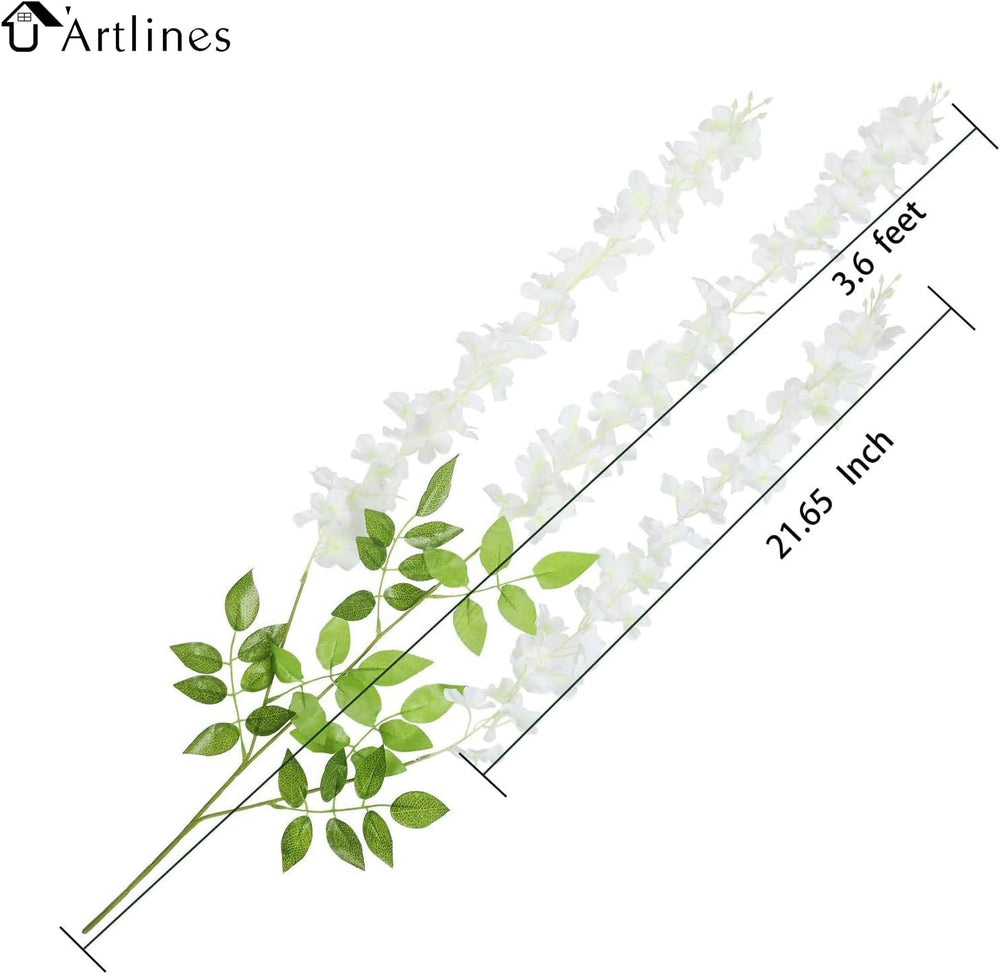 U'Artlines 24 Pack (Total 86.4 Feet) Artificial Fake Wisteria Vine Rattan...