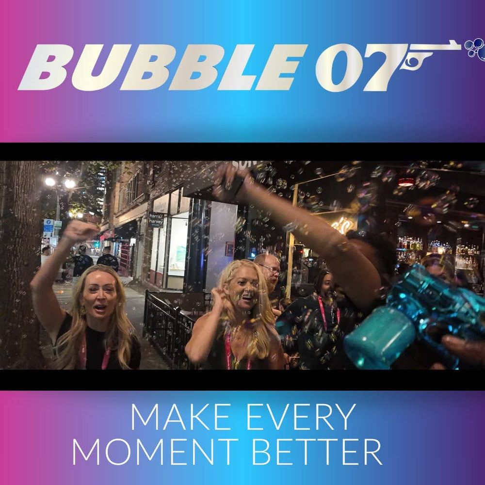 Bubble 07 Adult Bubble Gun - 200 Bubbles Per Second - Handheld Bubble Machine...