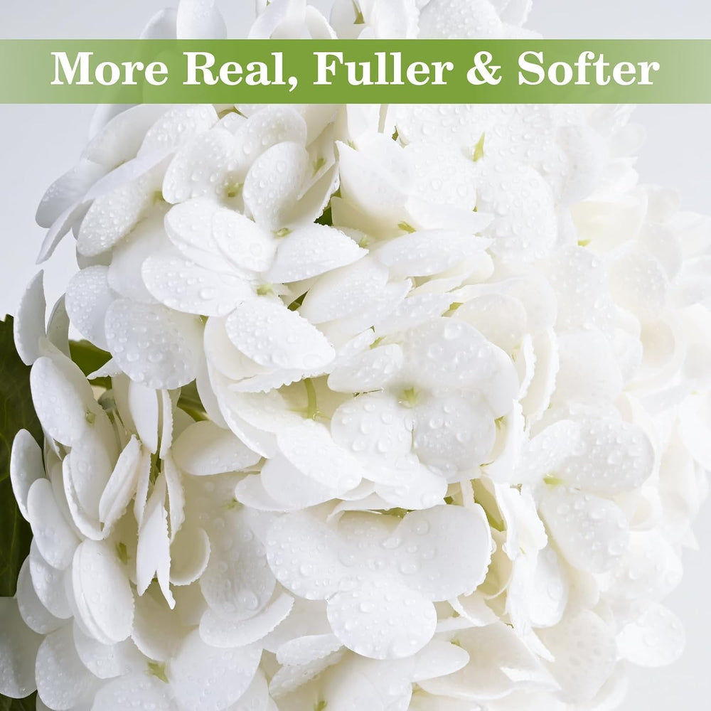 Artflower 4Pcs Real Touch Hydrangea Artificial Flowers, 22.5'' White ...