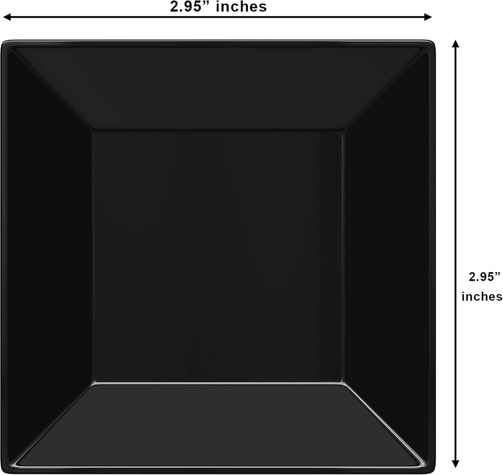 Exquisite Disposable Appetizer Plates, Stackable, Black, 2.95", 500 Pack