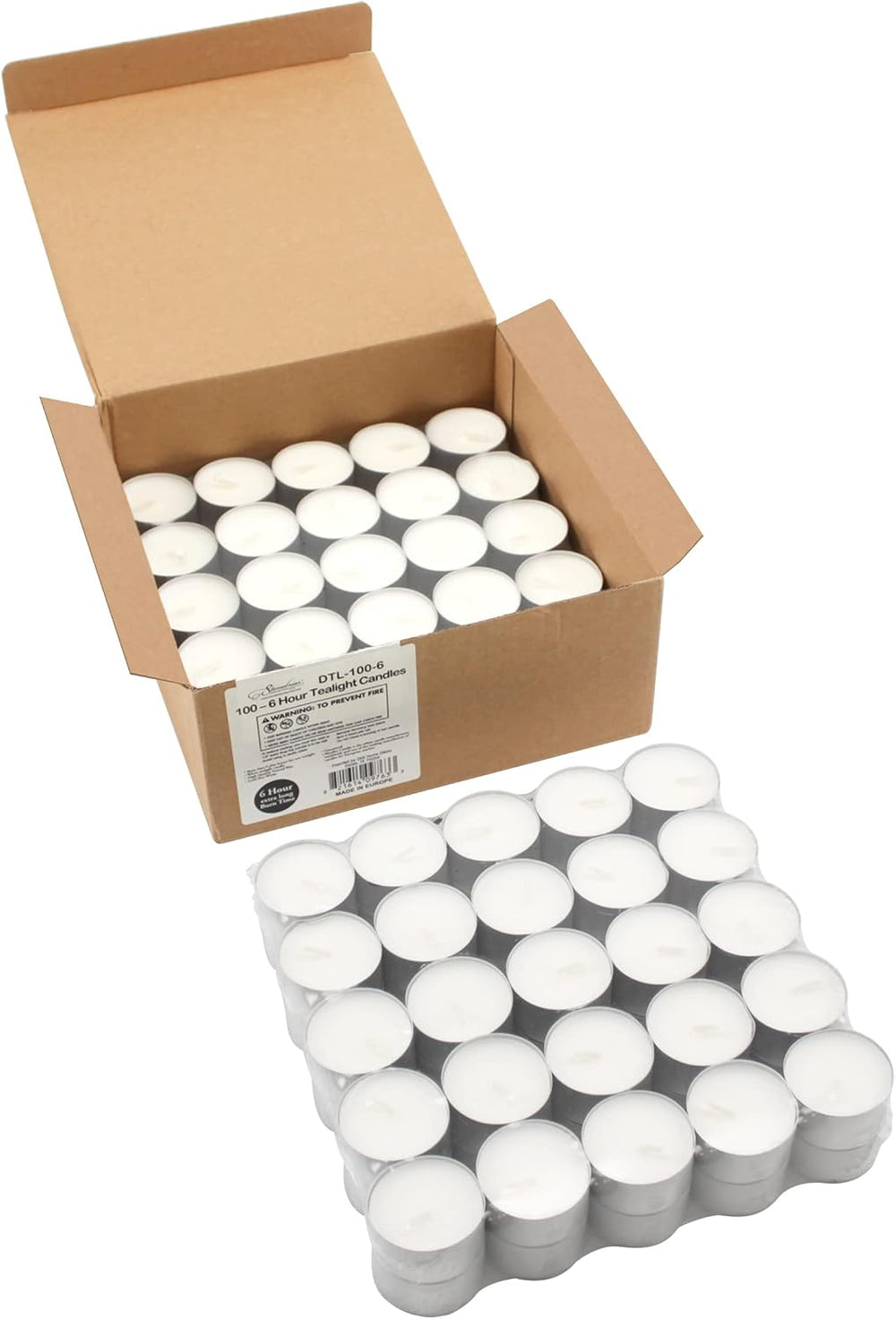 Stonebriar Unscented Long Burning White Tealight Candles, Bulk Pack, 6-7 Hour...