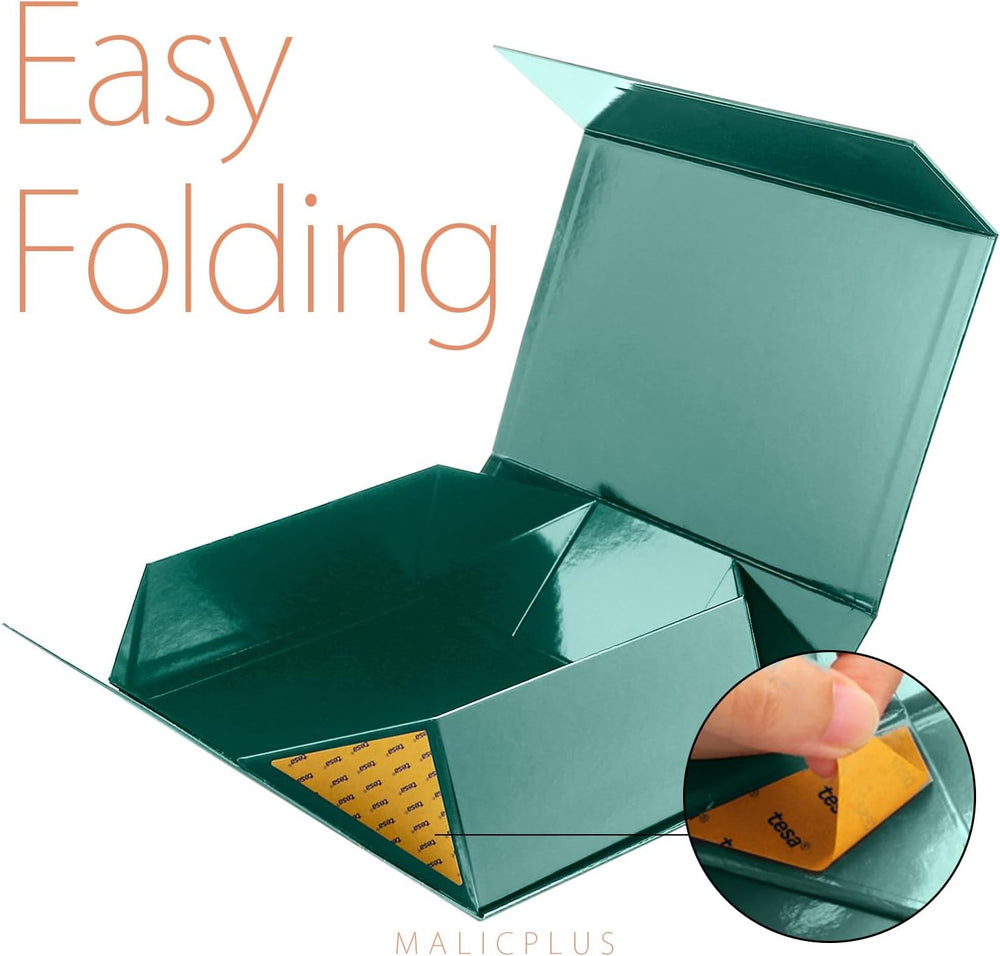 Large Green Gift Boxes with Magnetic Lid for Present, 6 Pack