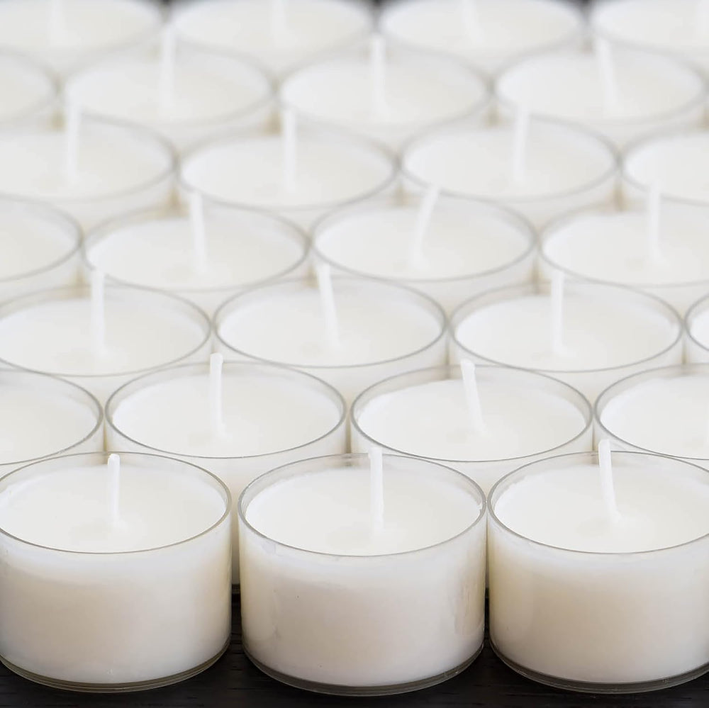 Stonebriar Bulk 96 Pack Unscented Smokeless Long Burning Clear Cup Tea Light ...
