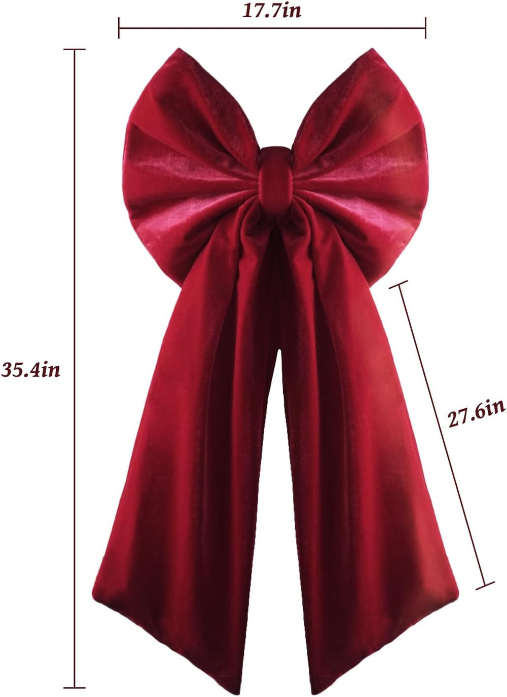 Christmas Decorations - 2 Pack Large Red Velvet Christmas Bows
