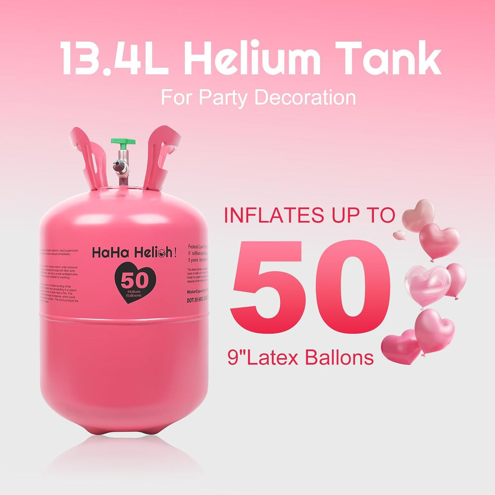 13L Helium Tank for Balloons At Home, Inflates Up to 50 9" Latex Balloons