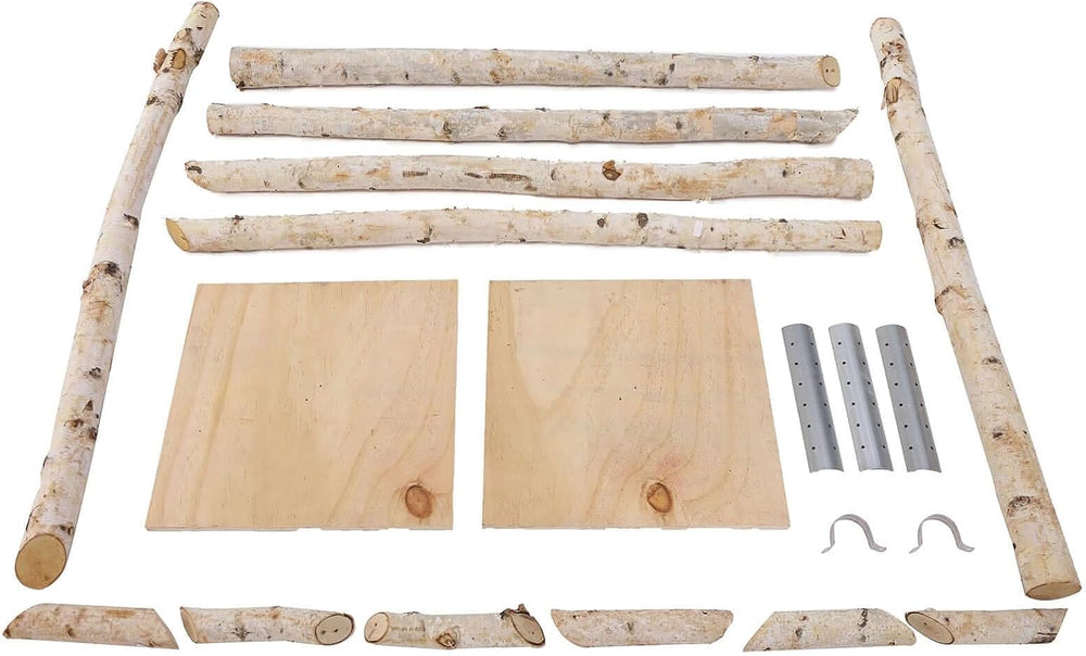Tableclothsfactory 7.5ft Natural Birch Wood Square Wedding Arch, Rustic Arbor...