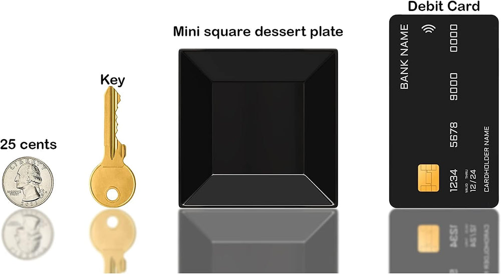Exquisite Disposable Appetizer Plates, Stackable, Black, 2.95", 500 Pack
