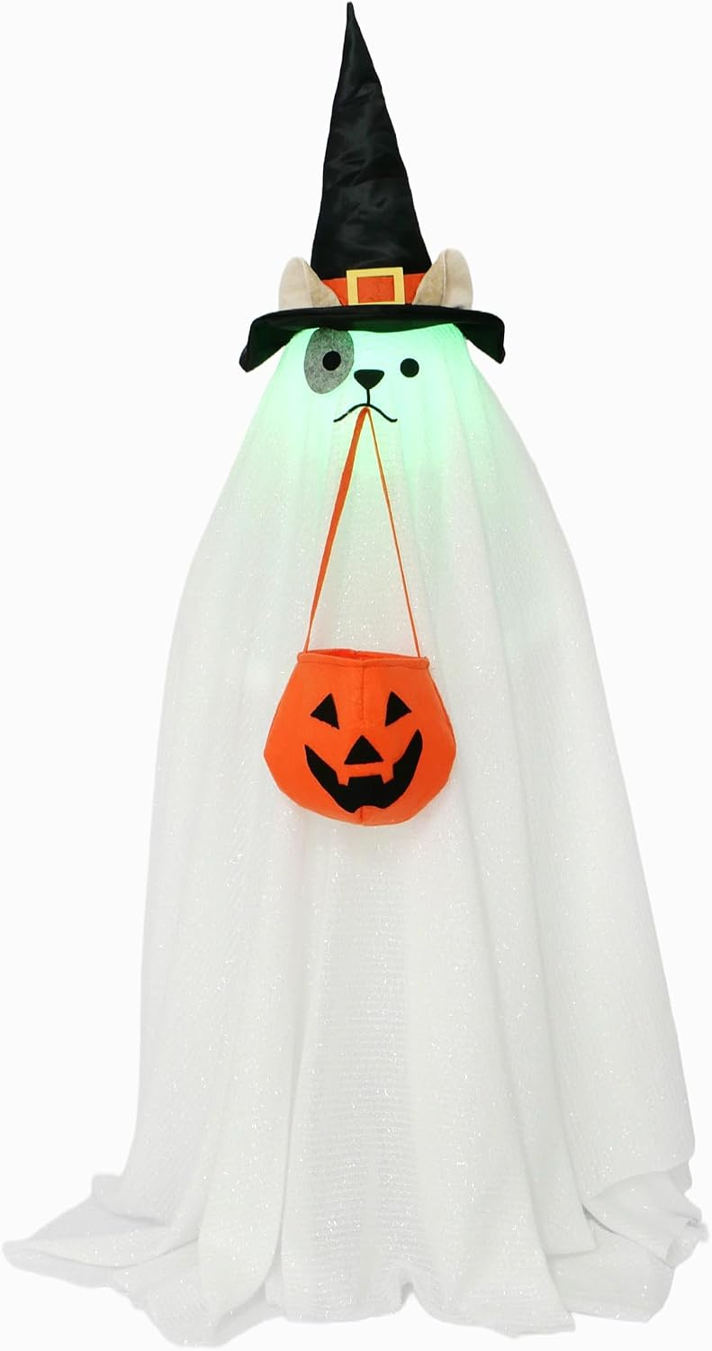 Outdoor Halloween Decorations RGB Lights Up Ghost - Halloween Porch Decor