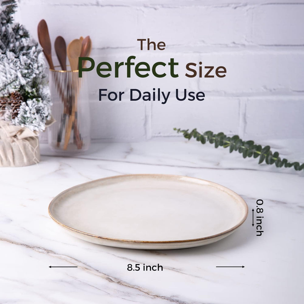 AmorArc Ceramic Plates Set of 6,8.5 Inch Stoneware Small Dinner Plates Set