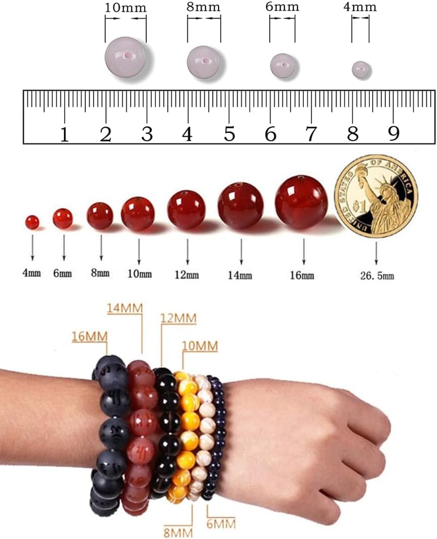 960pcs 6mm Natural Gemstone Beads Crystal Bracelet Jewelry Making Kit