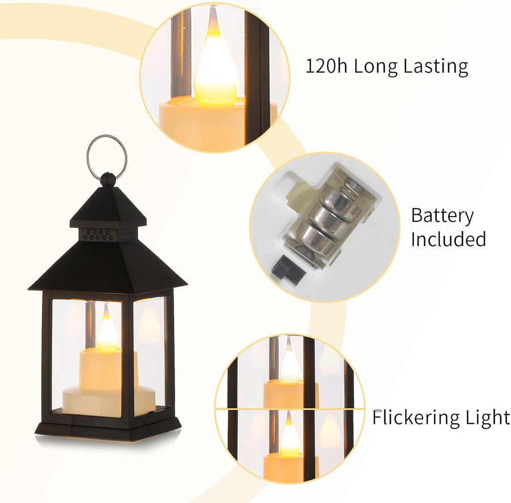 Romadedi Mini Lanterns Decorative, Black, Pack of 10