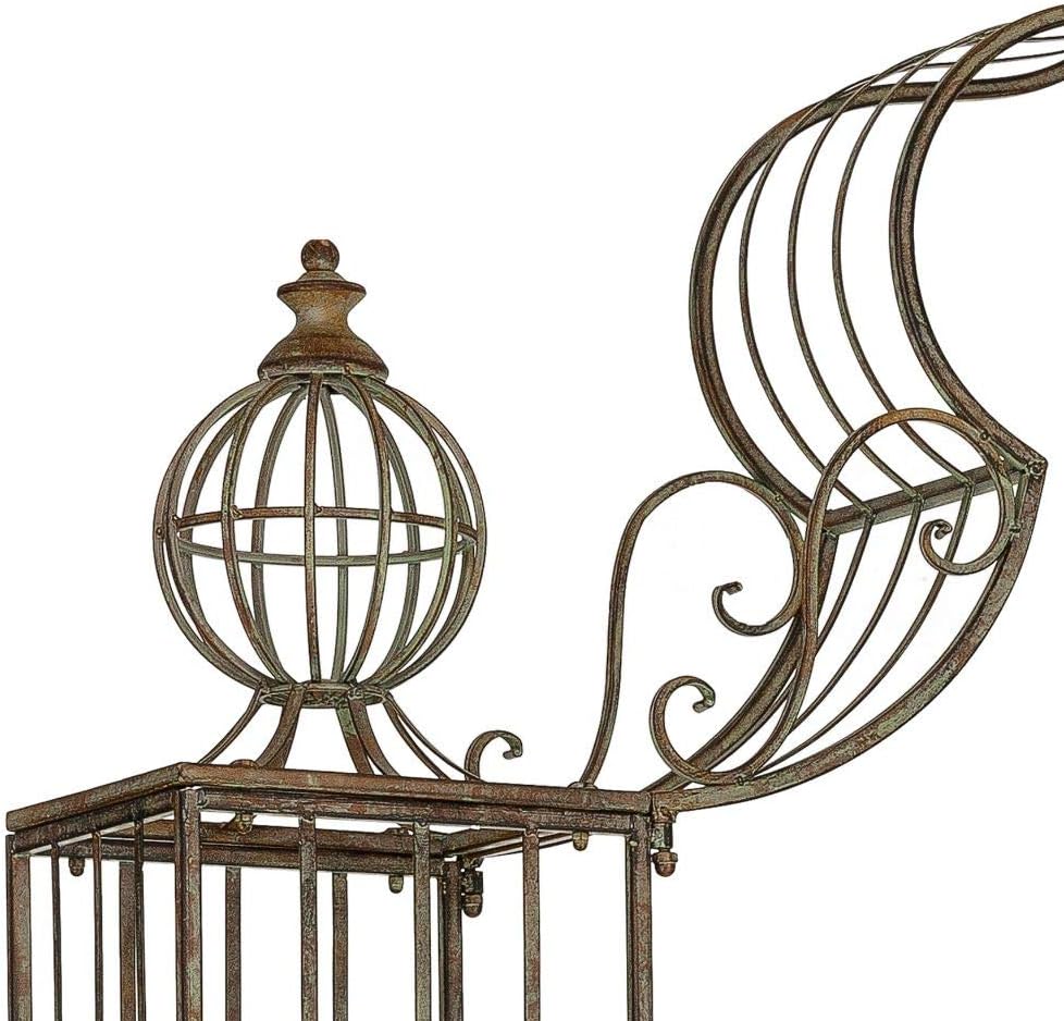 SAFAVIEH Outdoor Beatrix Metal Garden Arbor, 107.8" Rustic Blue PAT5012A