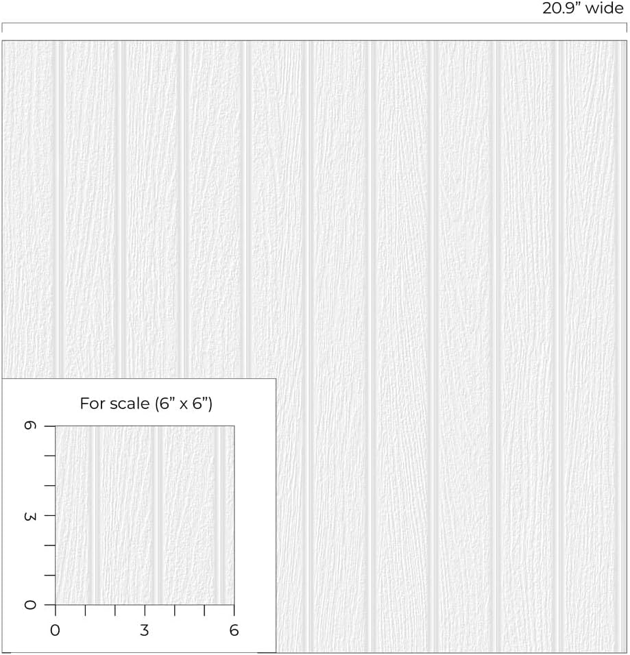 Paintable Faux Beadboard Unpasted Wallpaper, Off-White, 20.9 in. W x 33 ft. L