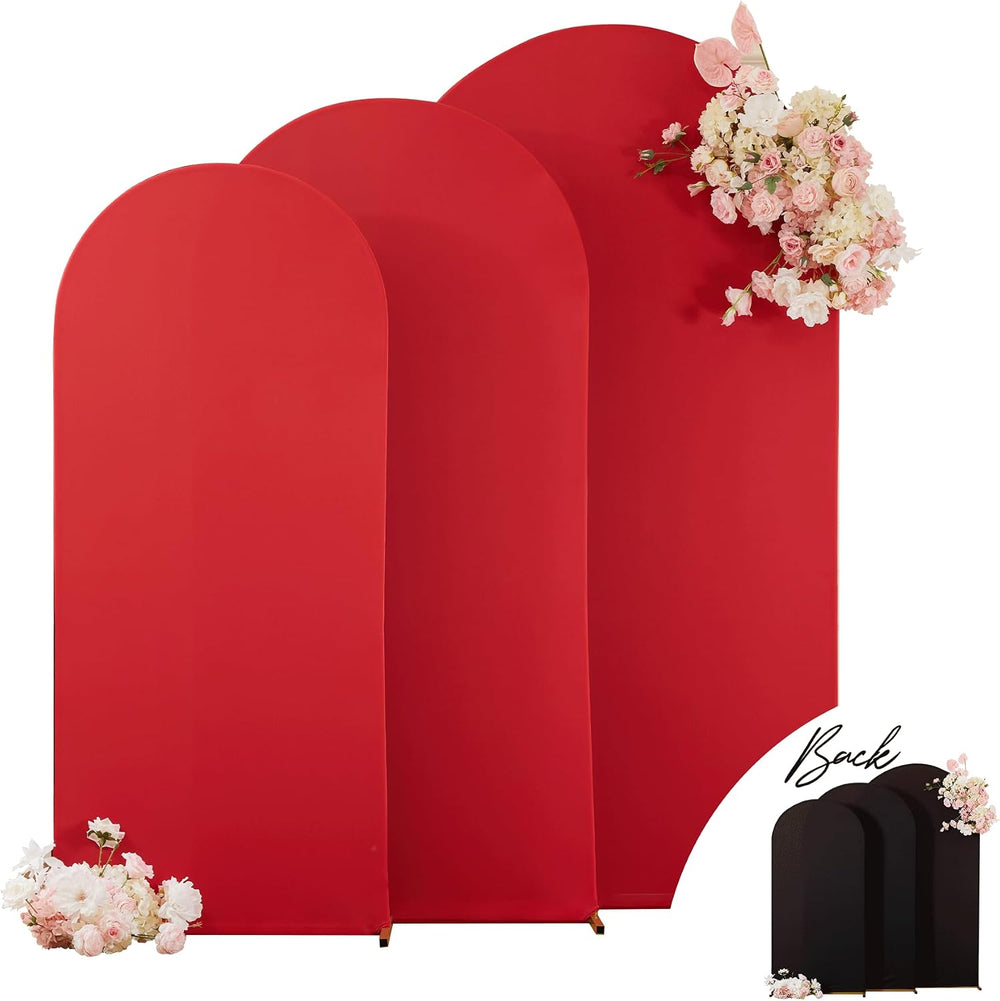Arch Backdrop Cover Set of 3 Wedding Arch Covers Stretchy Backdrop Red Black ...