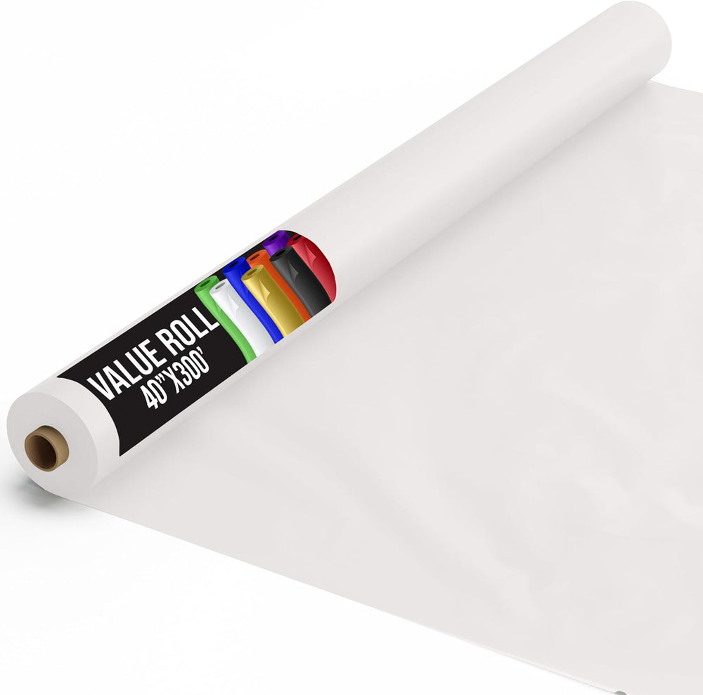 Exquisite Basic White Plastic Table Cover Roll 40" x 300'