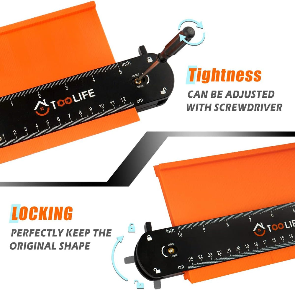 TOOLIFE Connectable Contour Gauge with Lock, Stocking Stuffers,Gifts for Men ...