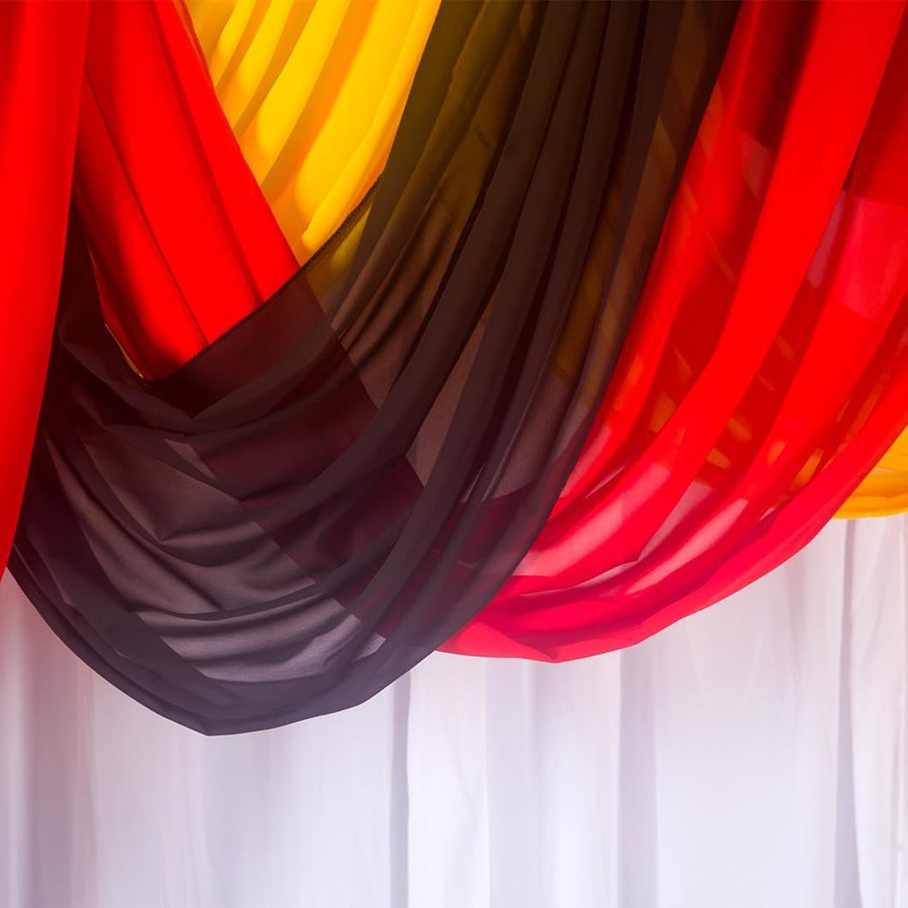 Wedding Arch Draping Fabric 20Ft 3 Panels Black&Red-Gold Wedding Ceiling ...