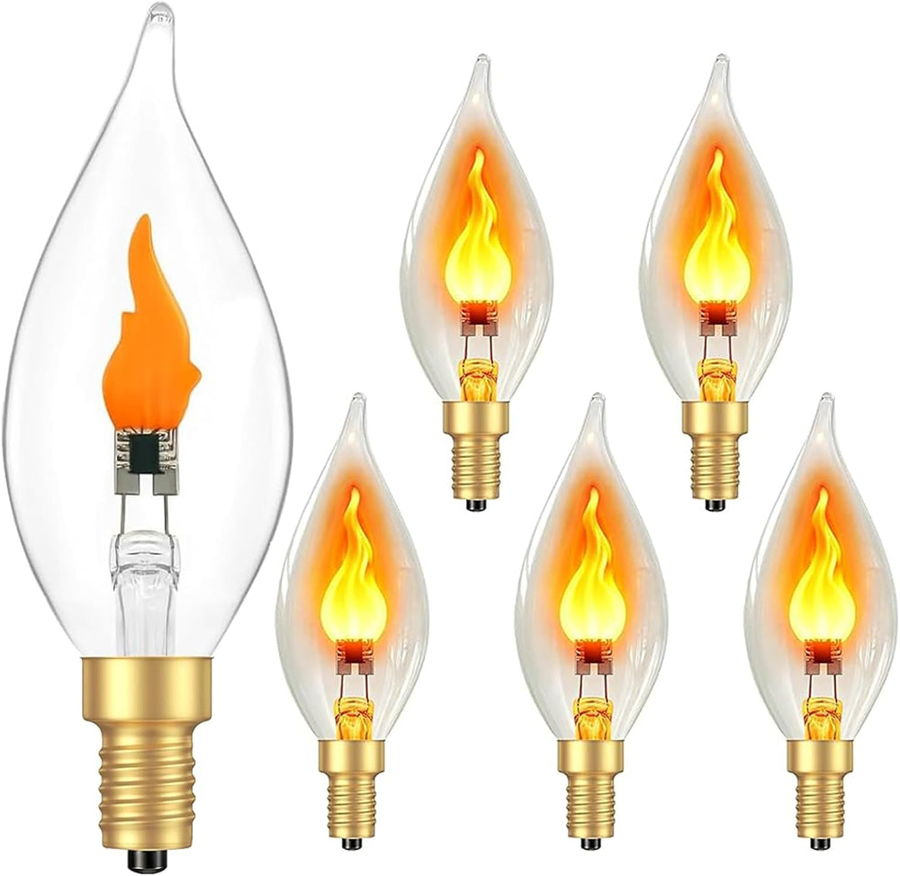 Flame Light Bulb E12 LED Realistic Flickering Fire Candelabra Decorations