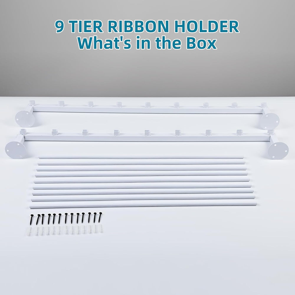 9 Tier Ribbon Storage Organizer, Wall Mounted Ribbon Holder,