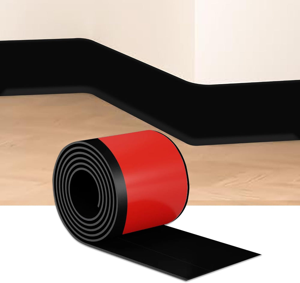 Black Wall Molding Trim 4 Inch x 20 Feet, Wall Base Baseboard Molding Trim Fl...