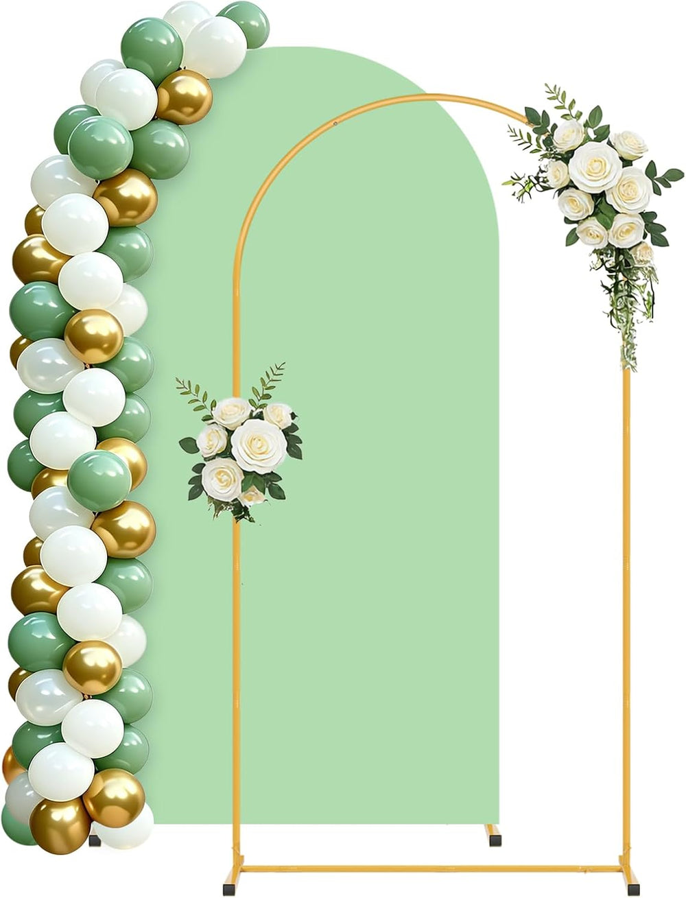 7.2FT Arch Backdrop Stand and Green Cover Set,Balloon Arch Stand