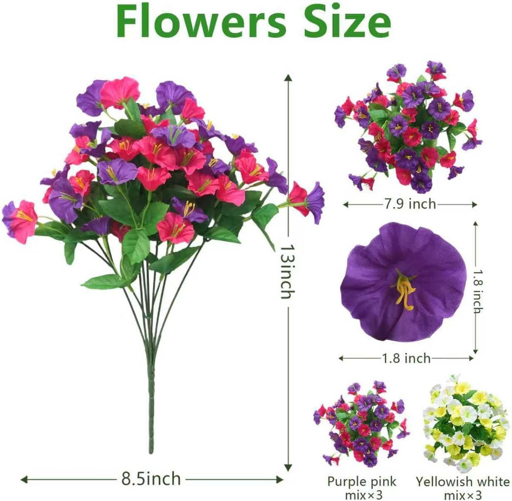 2 Set Artificial Hanging Flowers with Basket for Outdoor Decor