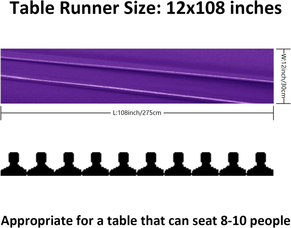 24Pack Table Runner 12 x 108 Inches Satin Silk Table Runner for Wedding, Birt...