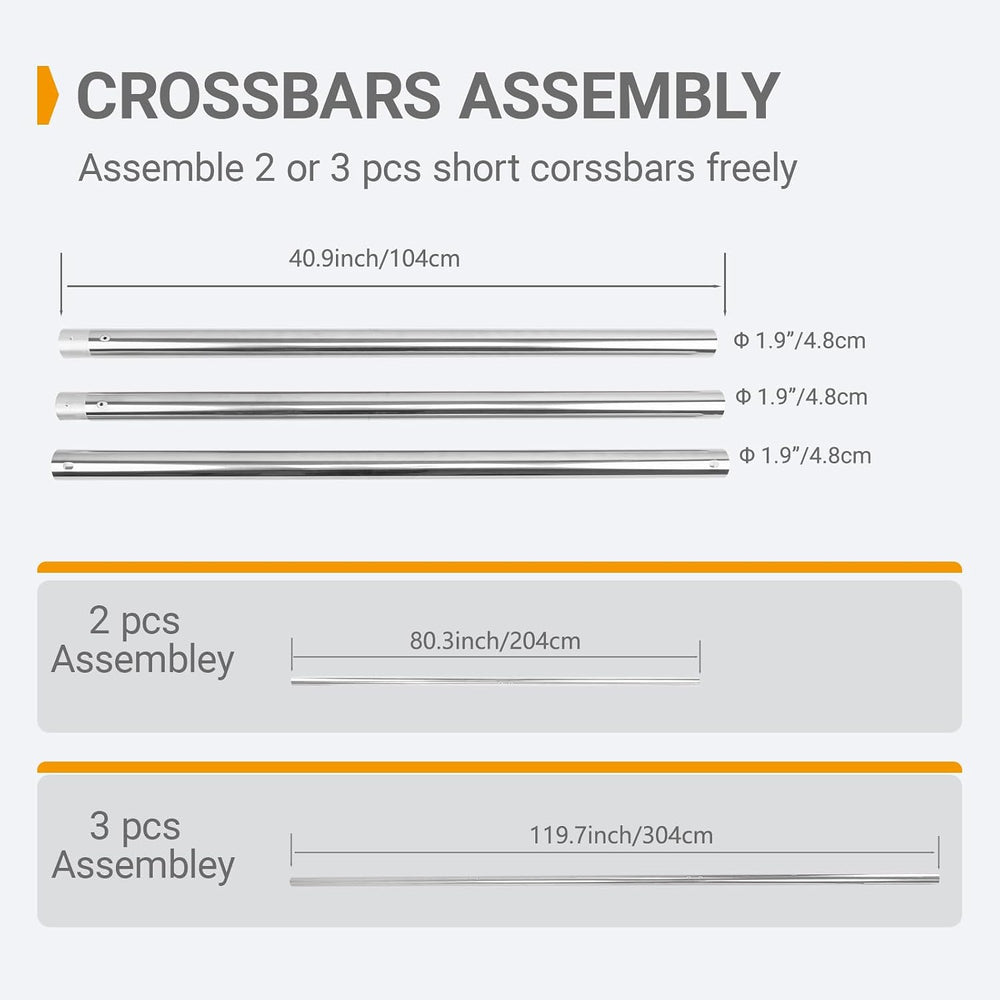 Photography Backdrop Roller Support System, 4 Rollers, 120-inch Stainless Ste...