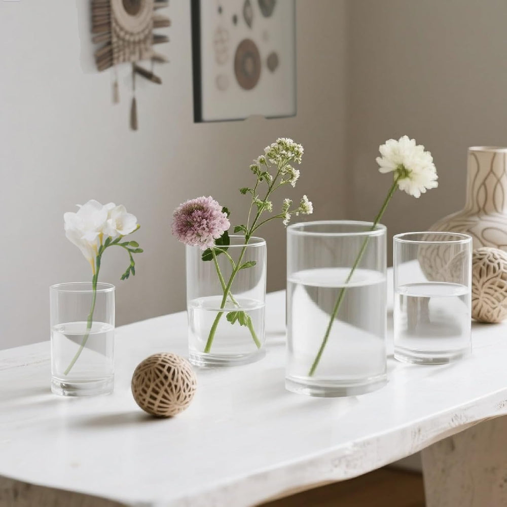 36pcs Glass Vase Cylinder for Centerpieces 4,4.7,6Inch Tall Small Flower Glas...