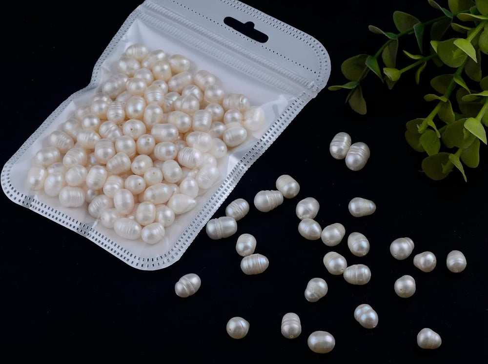 Pearls Beads for Jewelry Making 100pcs 8-9mm Natural Genuine Real Freshwater ...