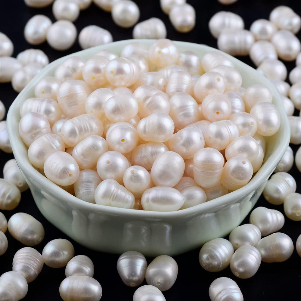 Pearls Beads for Jewelry Making 100pcs 8-9mm Natural Genuine Real Freshwater ...