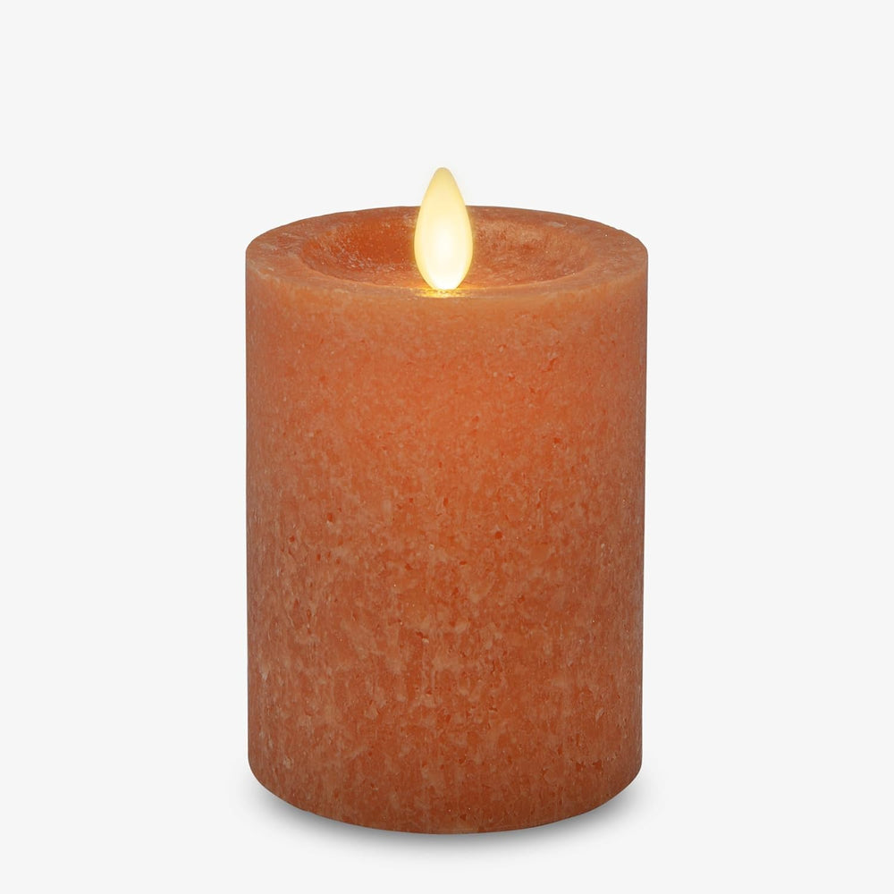 Luminara Sea Glass Candle, Harvest Pumpkin 3" x 4.5", Real Wax LED