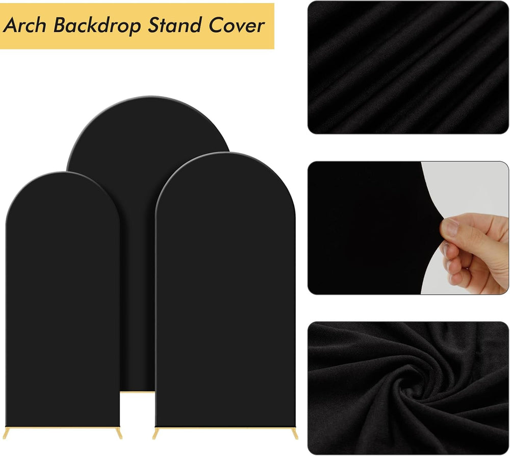 3PCS Metal Arch Backdrop Stand,6+6.6+7.2FT with Covers,Balloon Arch Stand