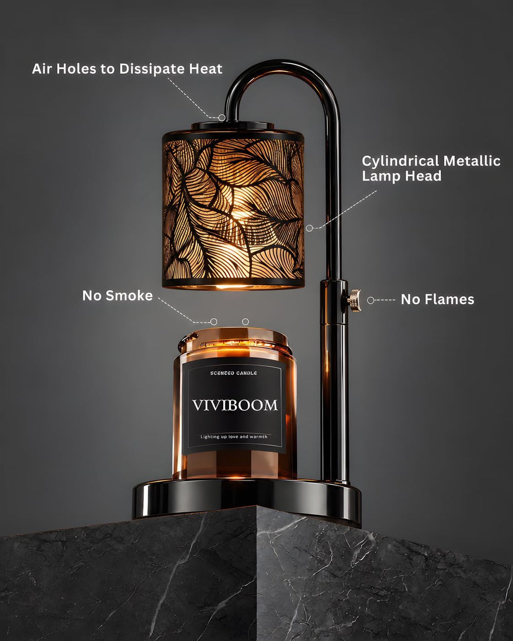 Candle Warmer Lamp with Timer Adjustable Dimmable Electric Wax Melt Warmer
